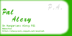 pal alexy business card